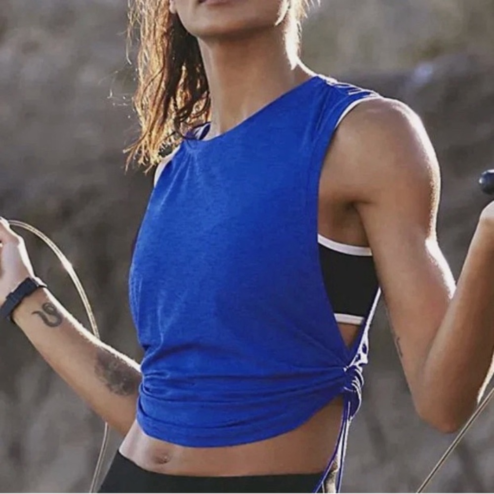 Fp Movement Blue Women's Side-Tie Athletic Tank Top
